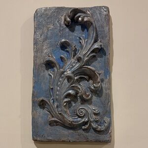 Decorative Blue and Silver Wall Art
